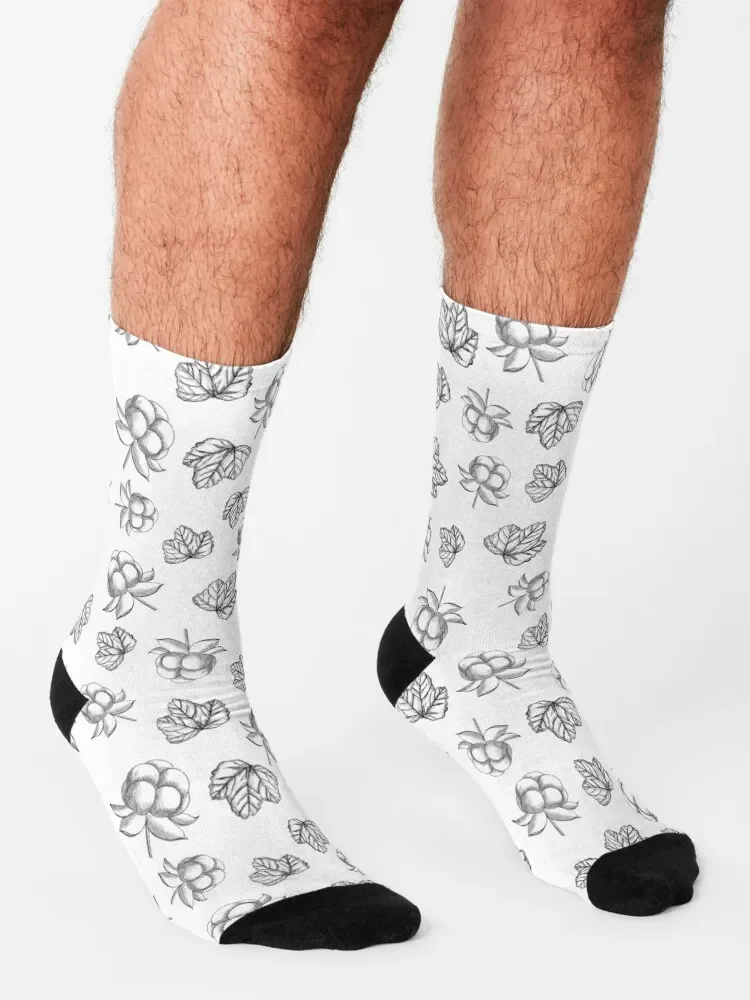 Chaussettes à Motif de Salmonberry pour Homme et Femme, Accessoire de Luxe, Cadeau de Noël