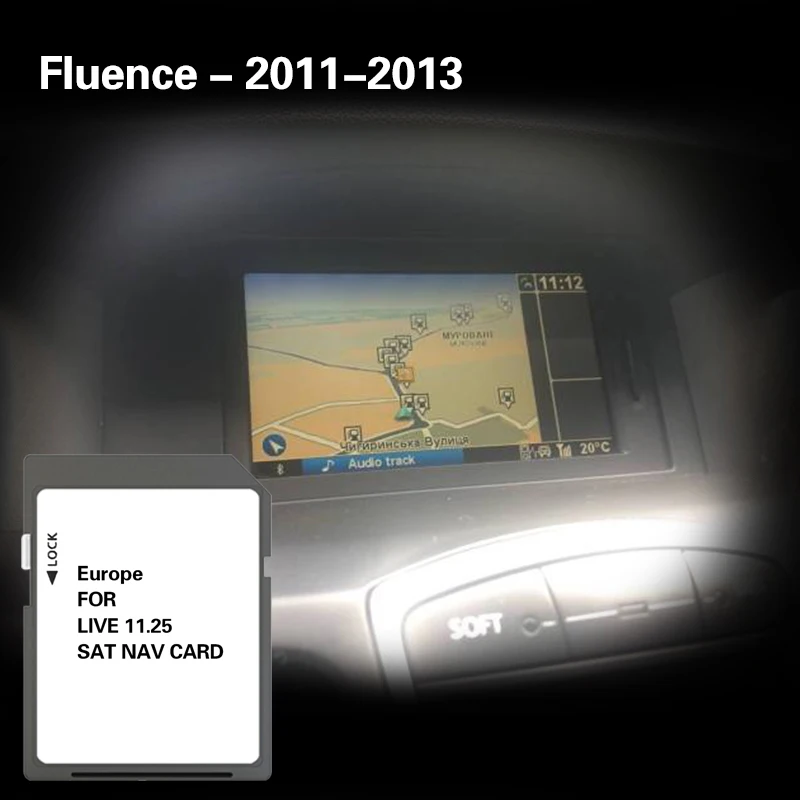 Live 11.25 for Renualt Fluence 2011 2012 2013 8GB Memory SD Sat Nav Cover Europe Germany Map Card