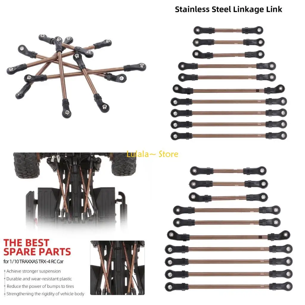 

Y4QA 10Pcs Remote Control Car Link Rod Linkage with Plastic Rod End for 1/10 TRX4RC