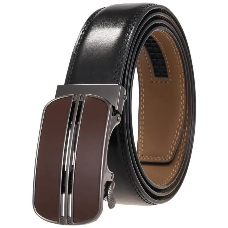 

New High-quality Men's 100% Zinc Alloy Automatic Buckle Belt Fashion Business Cowhide Belt Classic Personality Trendy Jeans Belt