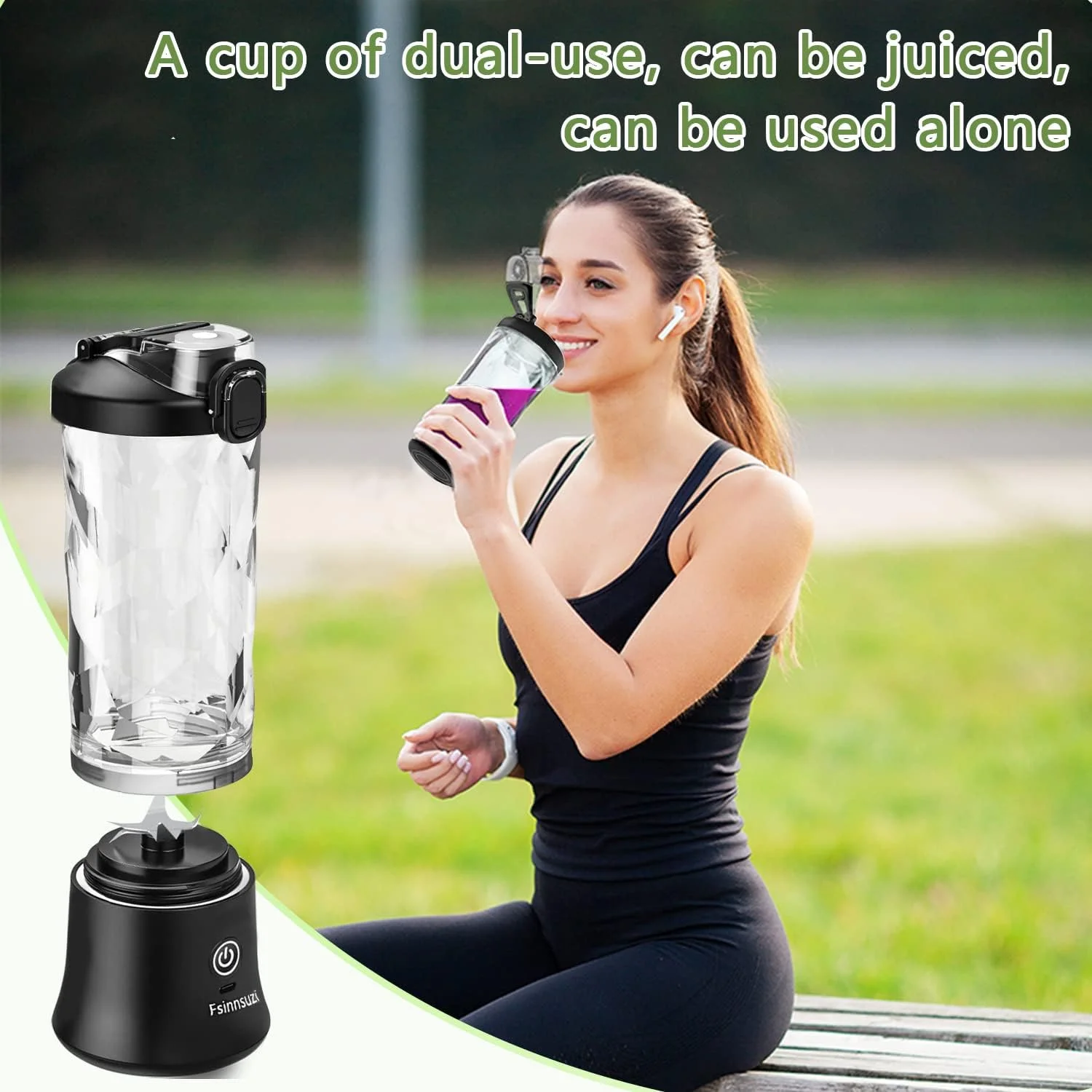 Portable Blender 20 Oz, Personal Size Blender for Shakes and Smoothies with 6 Blades,  Small Smoothie Blender Bottles for Kitche