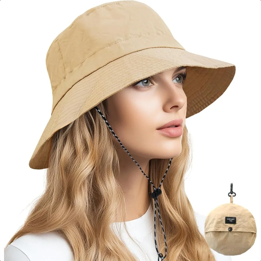 

NPQQUAN Waterproof Quick Dry Bucket Hats for Woman Men Packable Foldable Rain Sun Hat Lightweight Hiking Hat