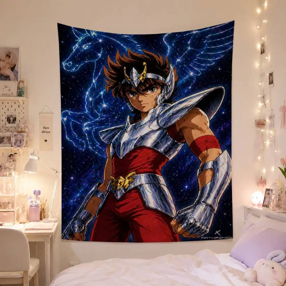 Saint Seiya Seiya Flag Digital Printing Banner for Garage Wall Out Door Decoration
