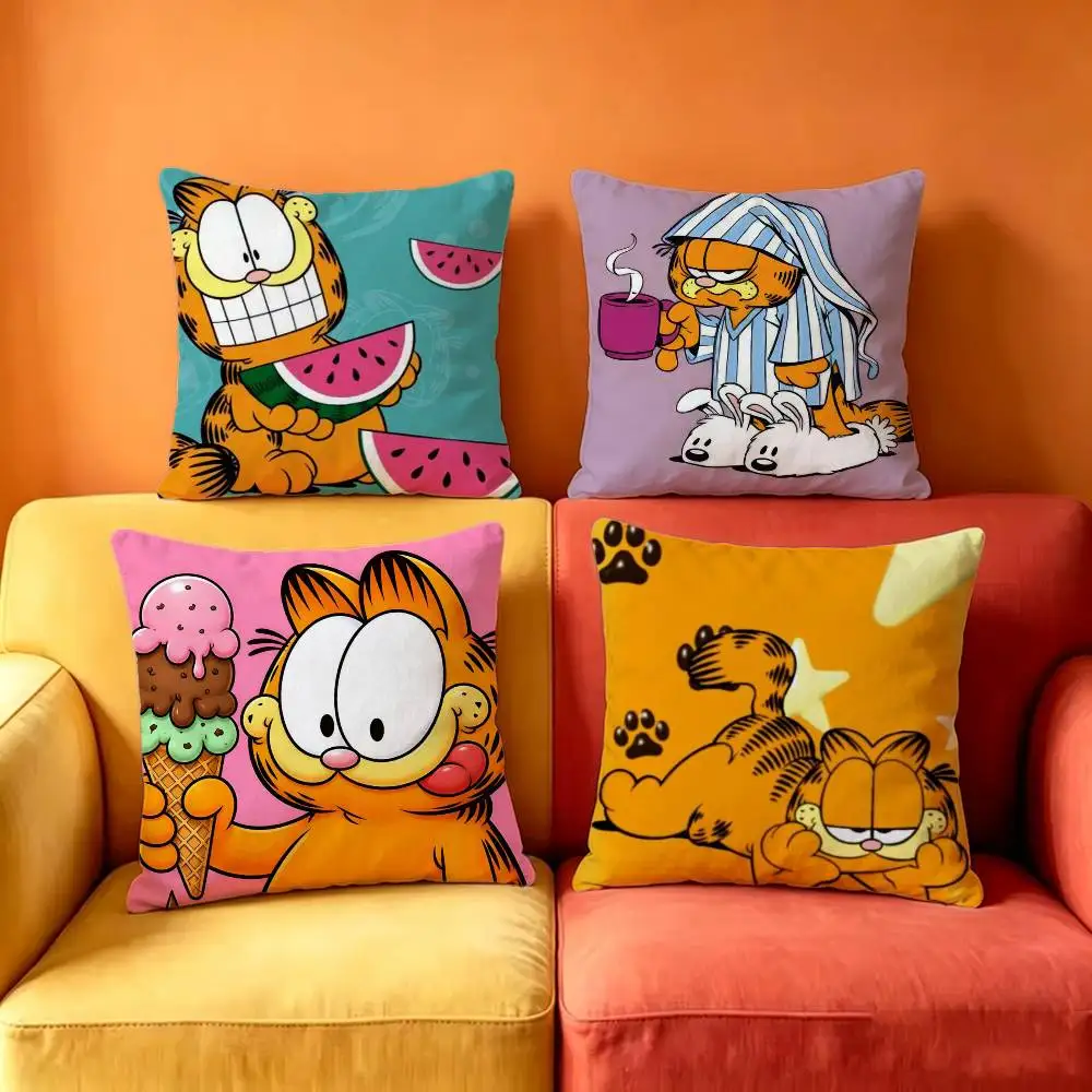 garfield Square Double-Sided printed Pillow Case Bedroom Bedside Pillow Sofa Cushion Cover