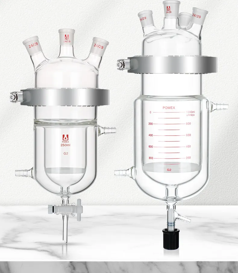 Double Jacketed Open Reaction Bottle Filtration Device Solid-liquid Phase Separation Reactor