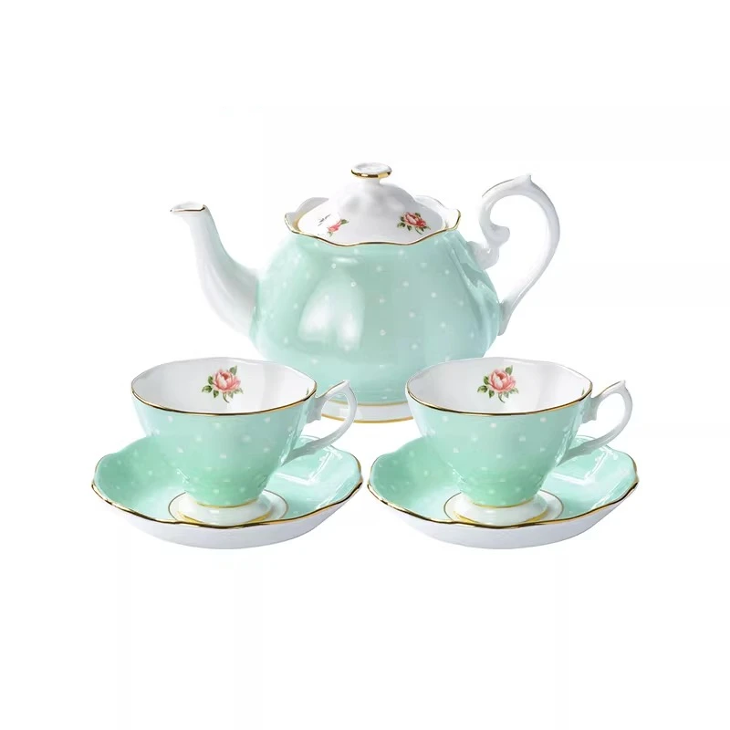 Bone China Teapot Teacup Coffee Cup Set Gift Box
