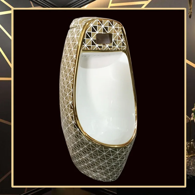 Local tyrant gold hanging floor men's induction urinal engineering ceramic KTV gold urinal