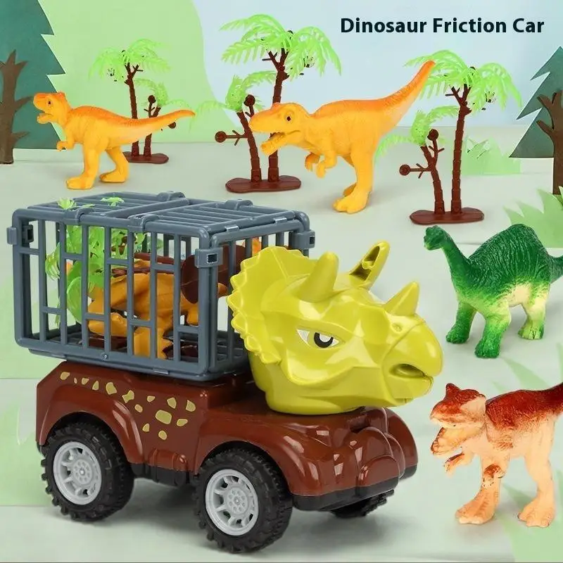 1 Set Transport Truck Toys For Boys Toddlers T-Rex Dinosaur Games Monster Truck Pull Back Dinosaur Truck Toy Car