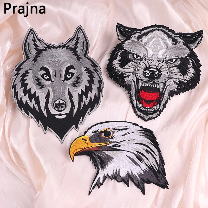 Wolf Eagle Monkey Patch grandi toppe animali Punk per abbigliamento giacche toppe ricamate posteriori per vestiti ferro sulle toppe fai da te