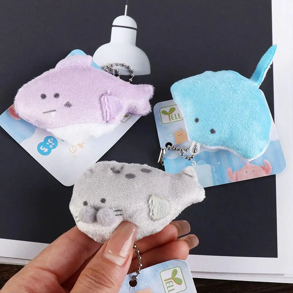 Cartoon Aquarium Plushies Pendant Fashion Shark Plush Stuffed Fish Plush Keyring Soft Tortoise Aquarium Gift