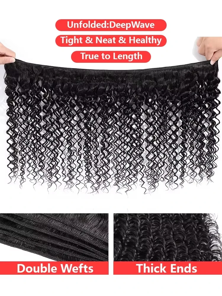 30 32 بوصة البورمية حزم الشعر البشري المجعد موجة عميقة الشعر الخام 3/4 قطعة حزم ملحقات غير المجهزة موجة طبيعية لحمة مزدوجة