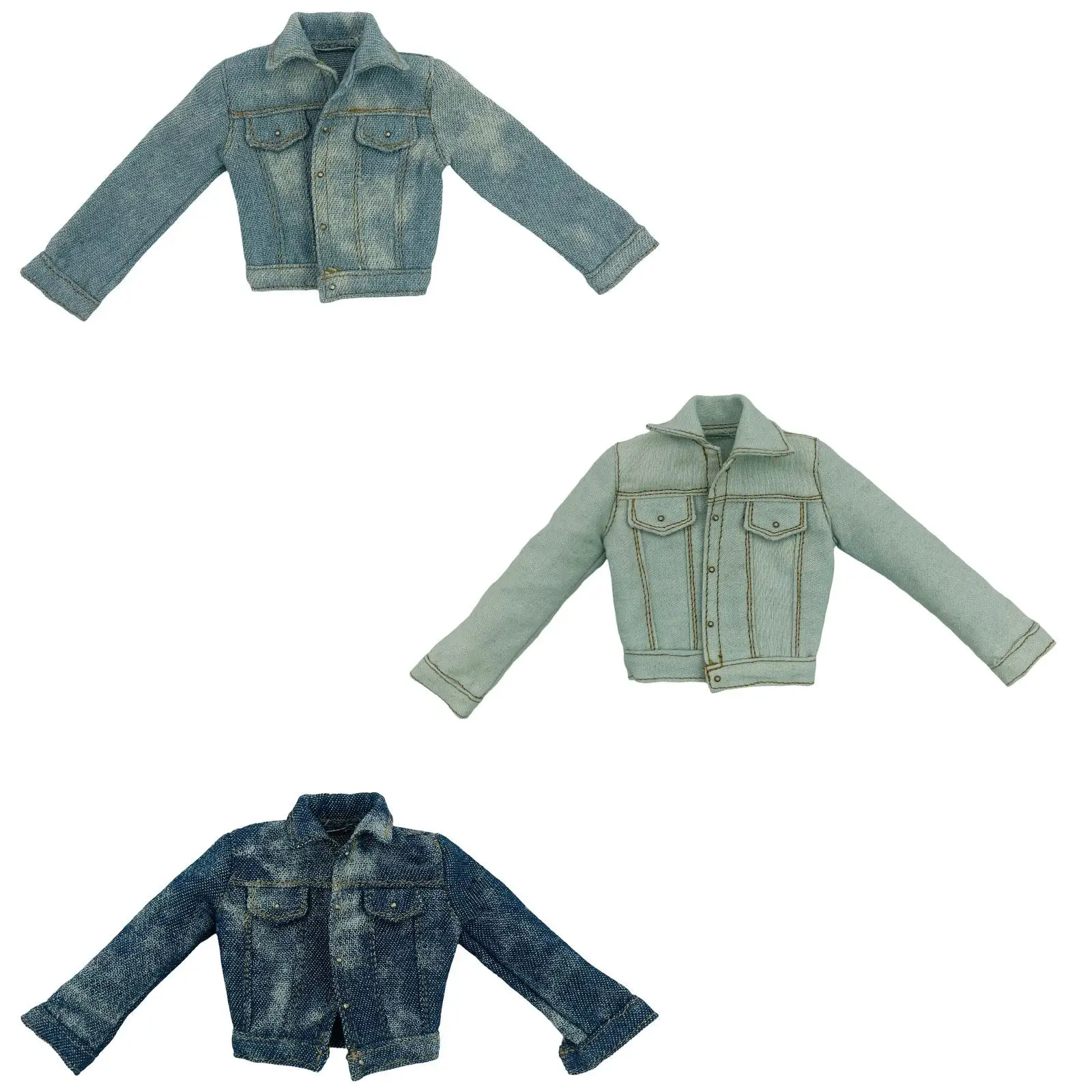 

1/6 Doll Denim Jacket Cosplay Outfit for 12inch Female Figures Accessories
