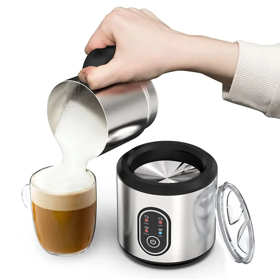 Multifunctional 4 in 1 Stainless Steel Beverage Stirring Station, Smart Touch Support Custom Logo for Milk Foam Preparation