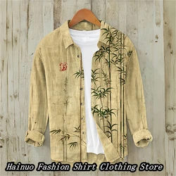 European and American popular men's shirts, summer leisure vacation, home shopping, retro linen shirts, 14 xs-6xl