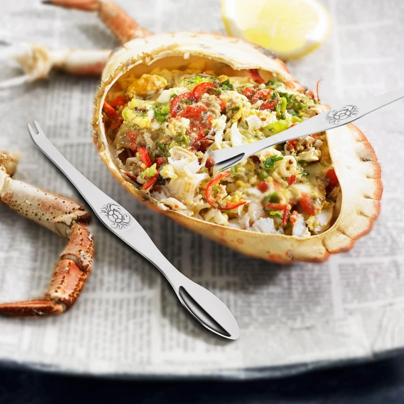 Strumento per frutti di mare granchio cracker Picks cucchiai in acciaio inox buccia di granchio strumento per gamberetti pinza a morsetto per aragosta Clip Pick - 5 pezzi