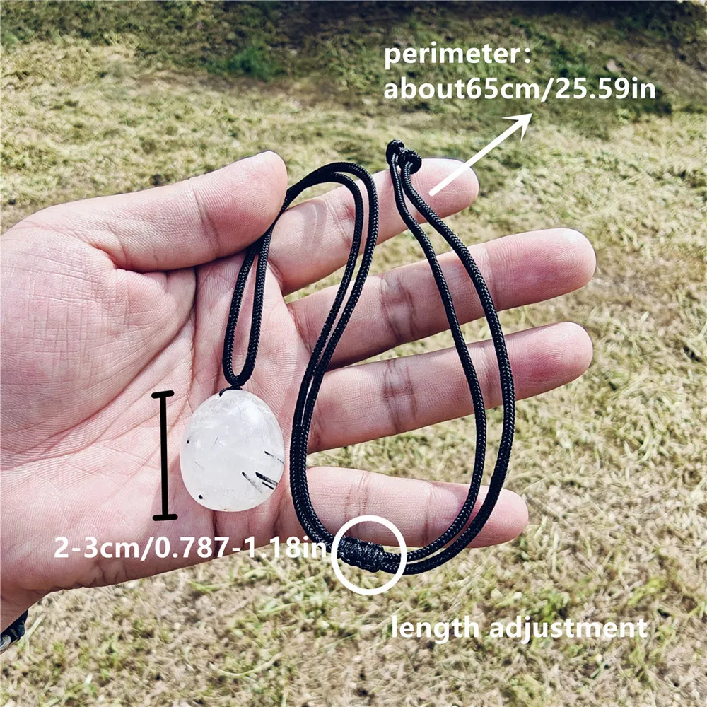 1pc Natural Crystal Black Rutiled Quartz Stone Gemstone Ornament Tourmaline Gift For Birthday Party Favors And Holiday