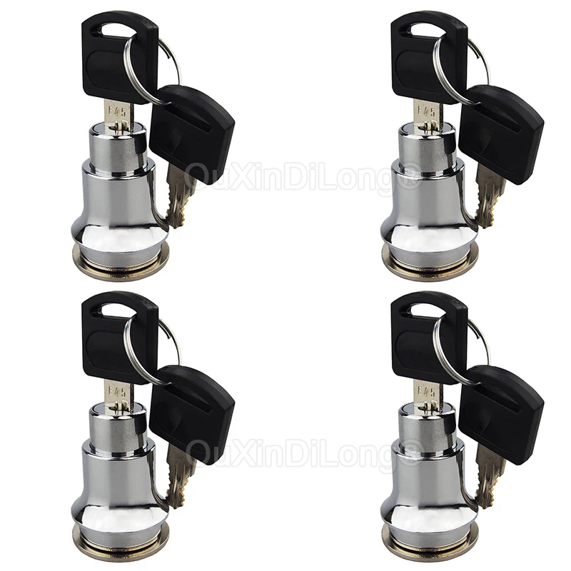 Brand New 4PCS Showcase Glass Cabinet Locks Jewelry File Cabinet Sliding Push Door Locks