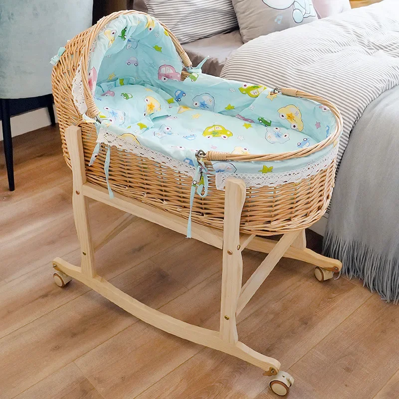 Tengbian-mir de couchage portable pour bébé, panier de couchage confortable pour voiture, tissage de berceau