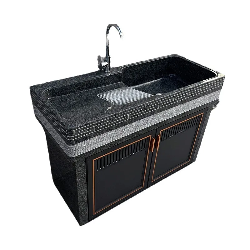 Outdoor Courtyard Sink Whole Stone Laundry Pool with Washboard Marble Laundry Sink Balcony Stone Laundry Sink