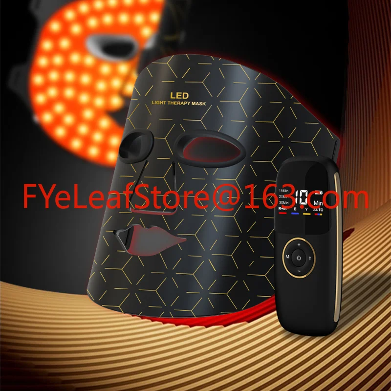 2024 Infrared Red Blue Yellow 4 Colors Light Therapy Anti-Aging Photon Rejuvenation Flexible Soft Silicone LED Face Mask