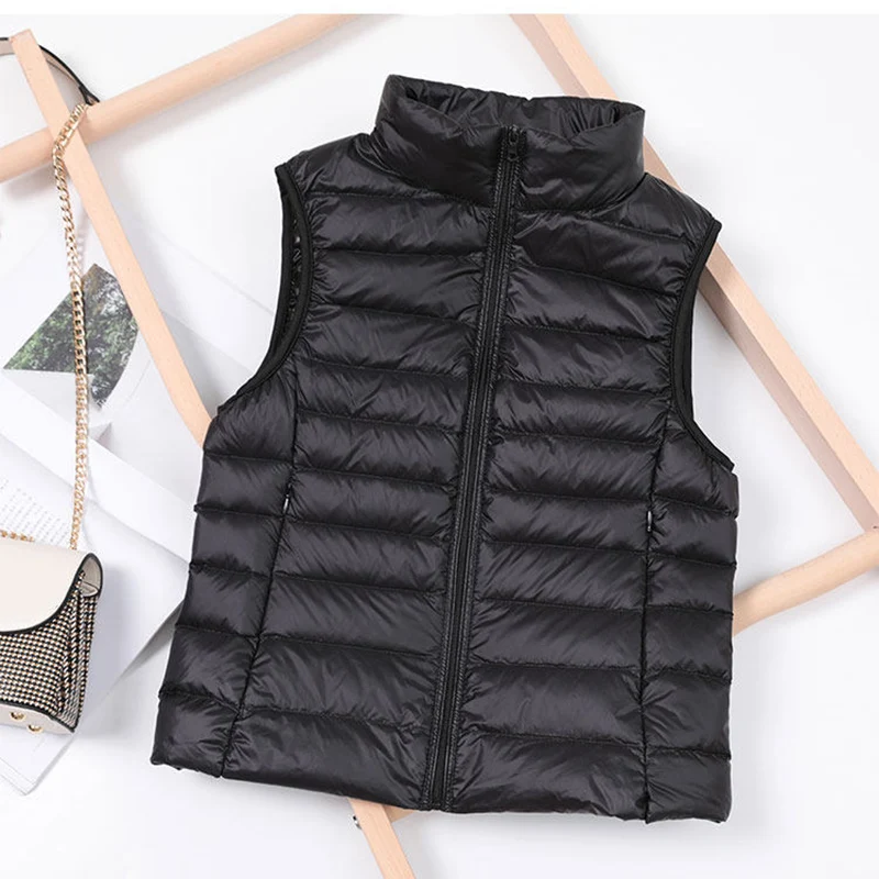 Female 90% White Duck Down Ultra Lightweight Packable Warm Down Liner Vest 2026 New Women Sleeveless Puffer Jacket