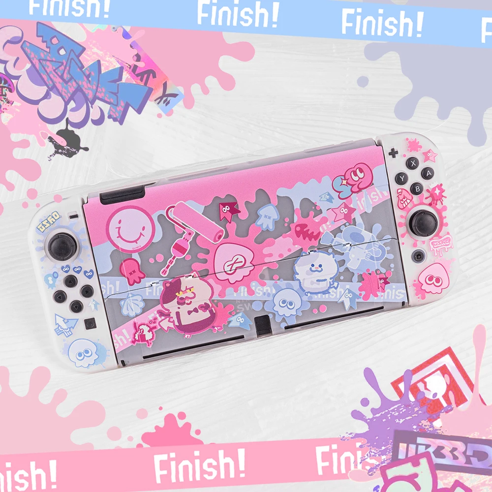 

Милый мультяшный чехол для переключателя — забавный защитный чехол для переключателя OLED/Lite/стандартный розовый и синий кавайный чехол в подарок для геймера