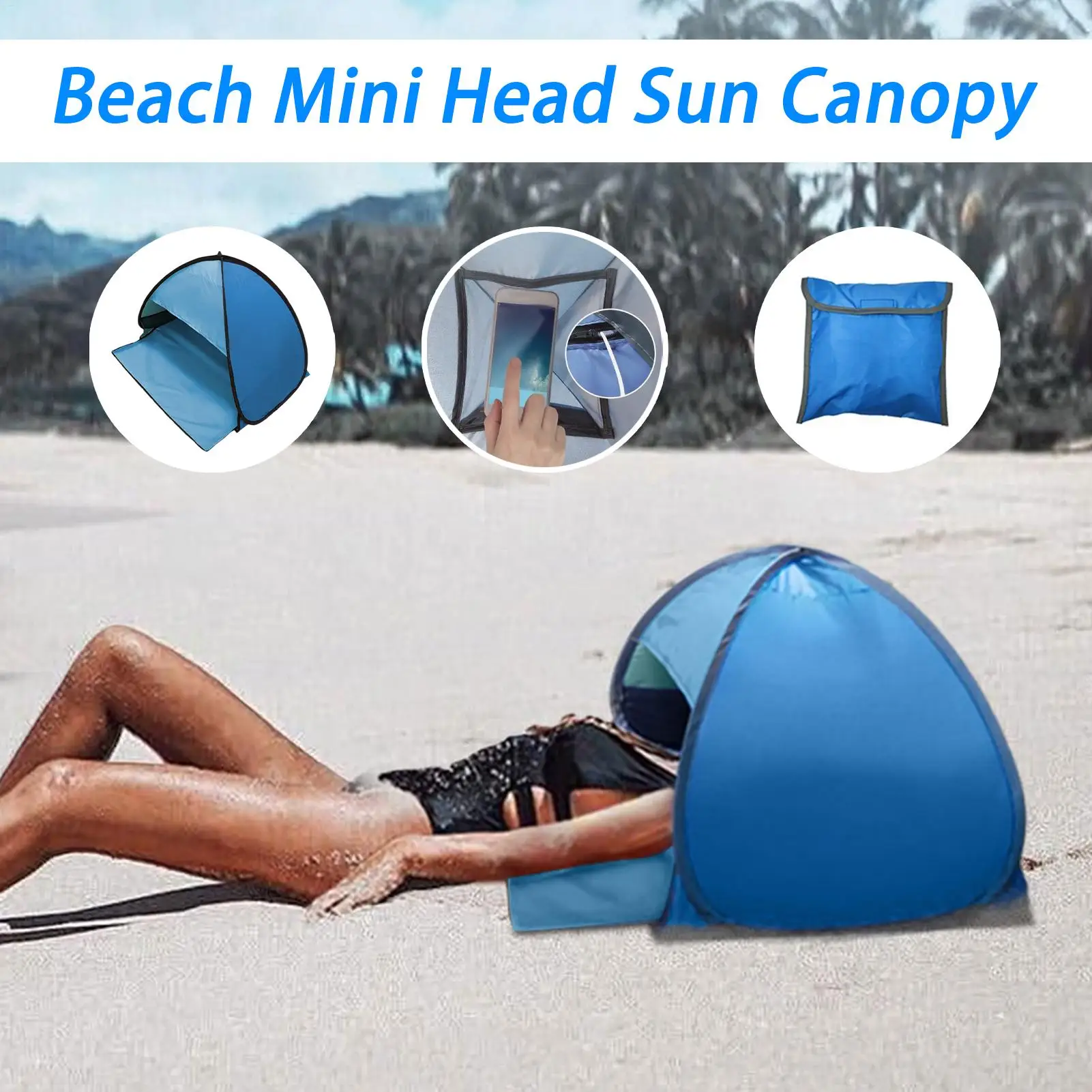 

Portable Beach Tent Sun Shade Shelters Beach Head Pop Out Canopy Waterproof Canopy For Outdoor Backyard Sand Play Sporting