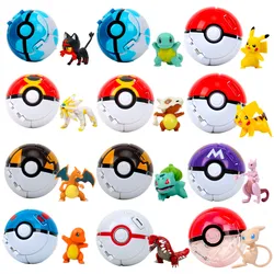 Pokémon Pokeball com Variante Monstro de Bolso, Figura Anime, Pikachu e Squirtle, Brinquedo Elfo, Modelo de Ação