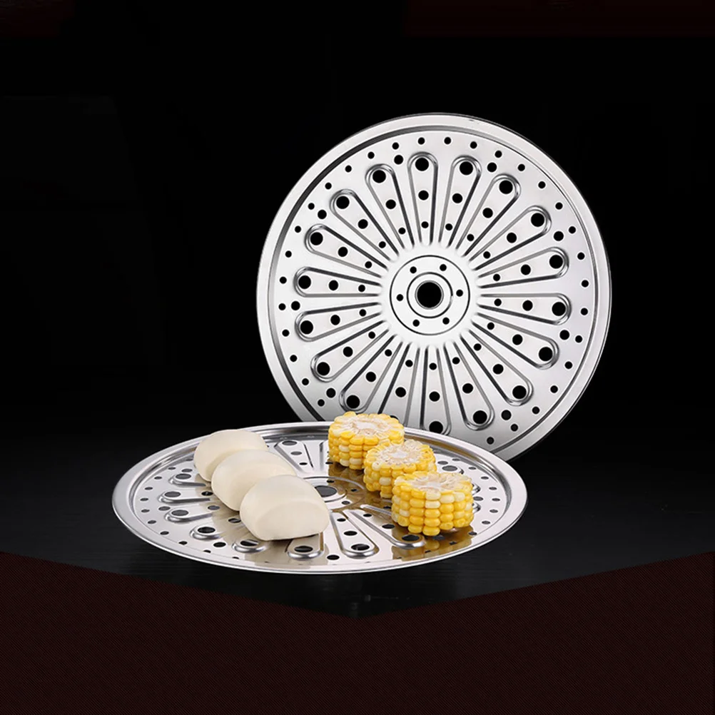 

28Cm Stainless Steel Steaming Plate Rust Resistant Canner Rack for Steamer Pot Baking Cooking Cooling Rack Soup Pot Steam Plate