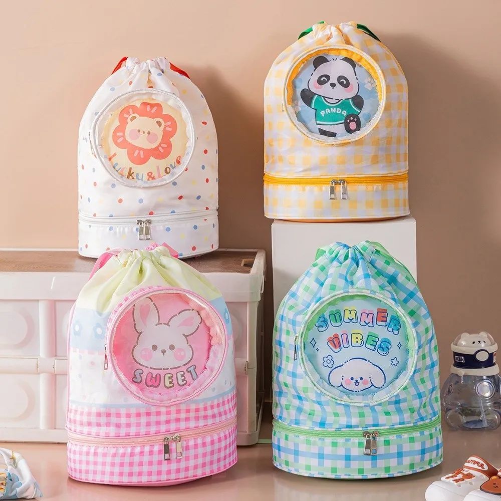 Waterproof Children's Swimming Bag Shoe Compartment Beam Mouth Beach Bag Cartoon Dry Wet Separation Swimm Storage Bag