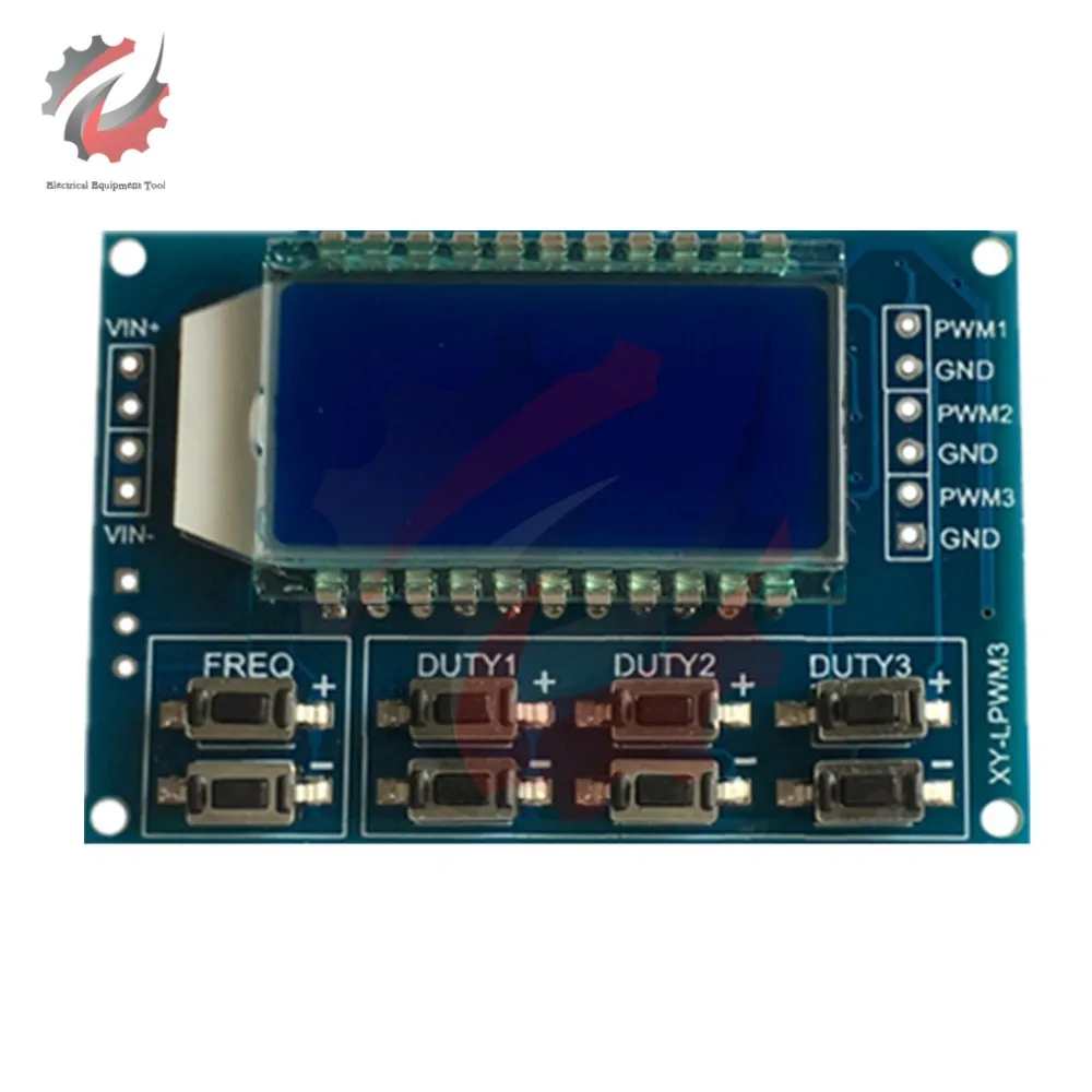 1Hz-150Khz 3 Canali Generatore di Segnale PWM Board Modulo Regolabile di Frequenza di Impulso Ciclo di Duty Cycle Display LCD 3.3V-30V