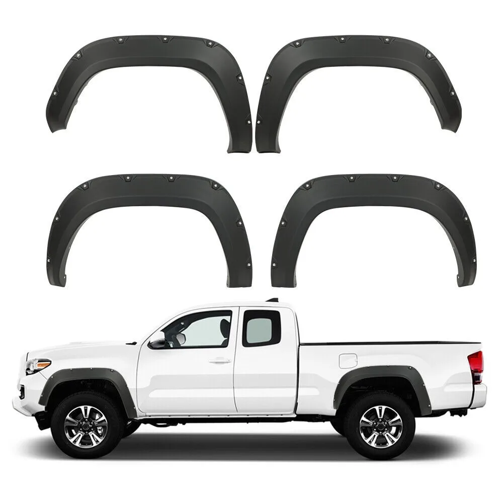 

Fit For 2016-2022 Toyota Tacoma 4Pcs Pocket Rivet Black Wheel Fender Flares United States