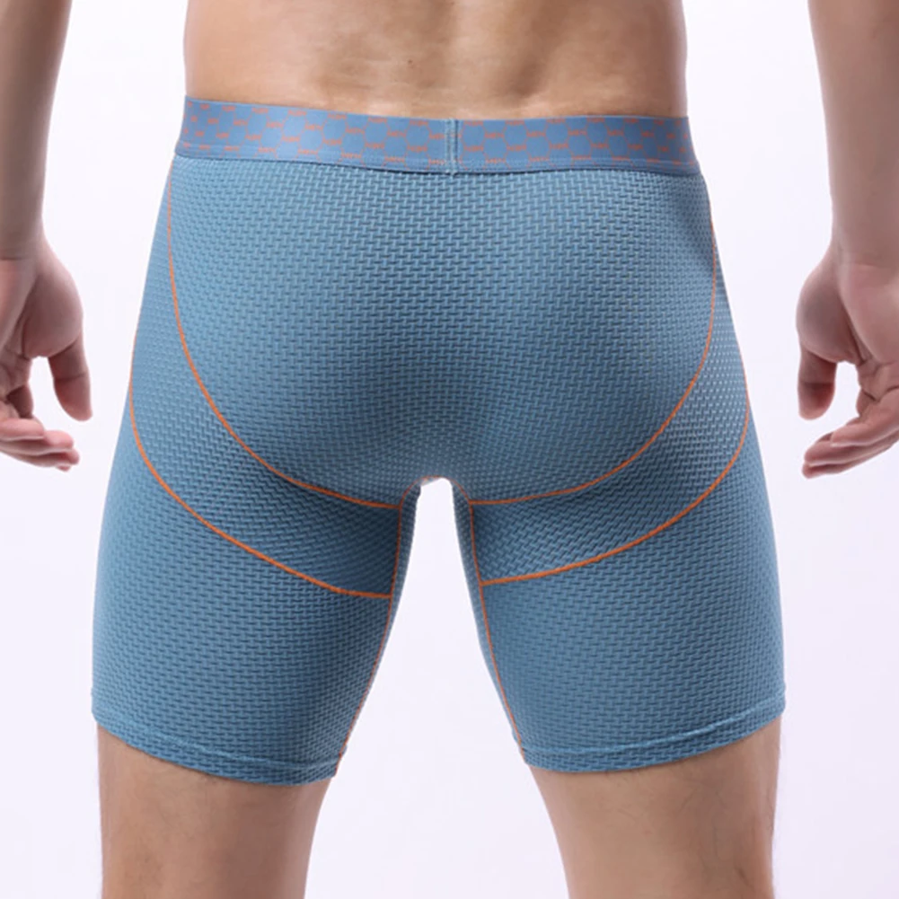 Mens Soft Pouch Underwear Long Sports Shorts Trunks Seamless Briefs Comfy Stretch Underpants Thin Panties Homme