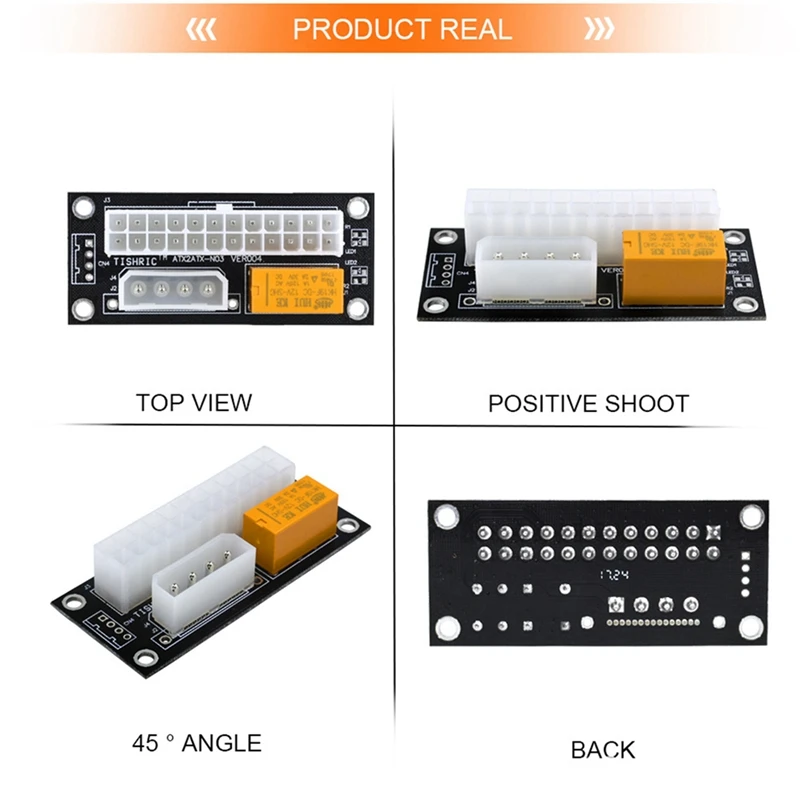 10 Stuks Dual Psu Voeding Sync Adapter Add2psu Atx 24pin Naar 4pin Molex Connector Riser Kaart Mijnwerker Mijnbouw Bt