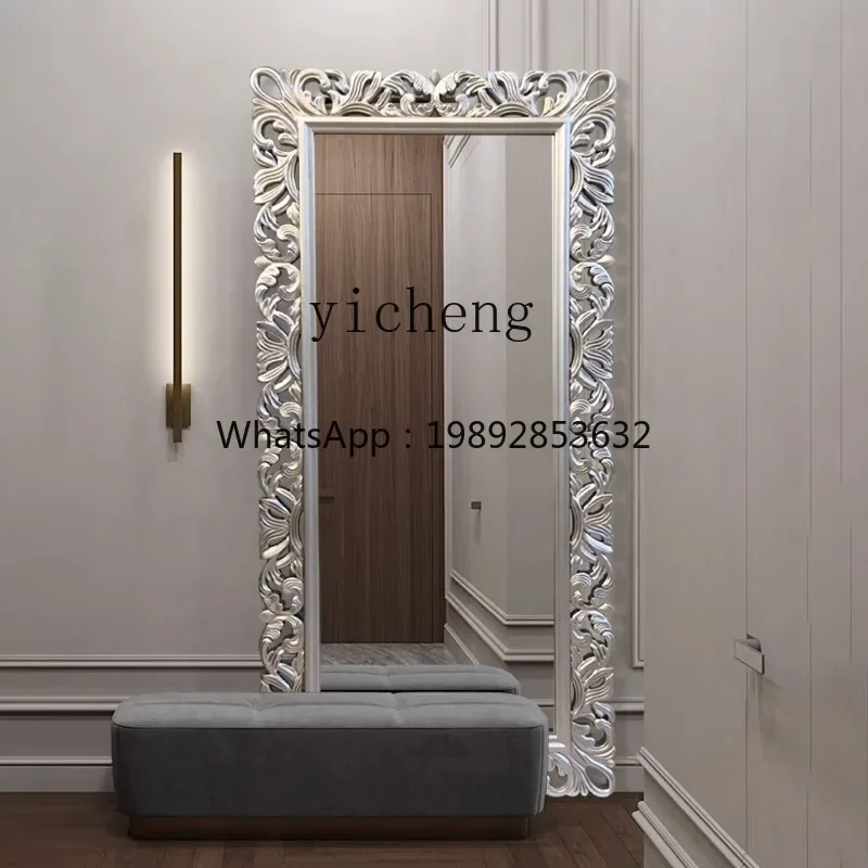 

b26 European coat rack floor-to-ceiling full-body mirror light luxury living room decorative mirror fitting mirror