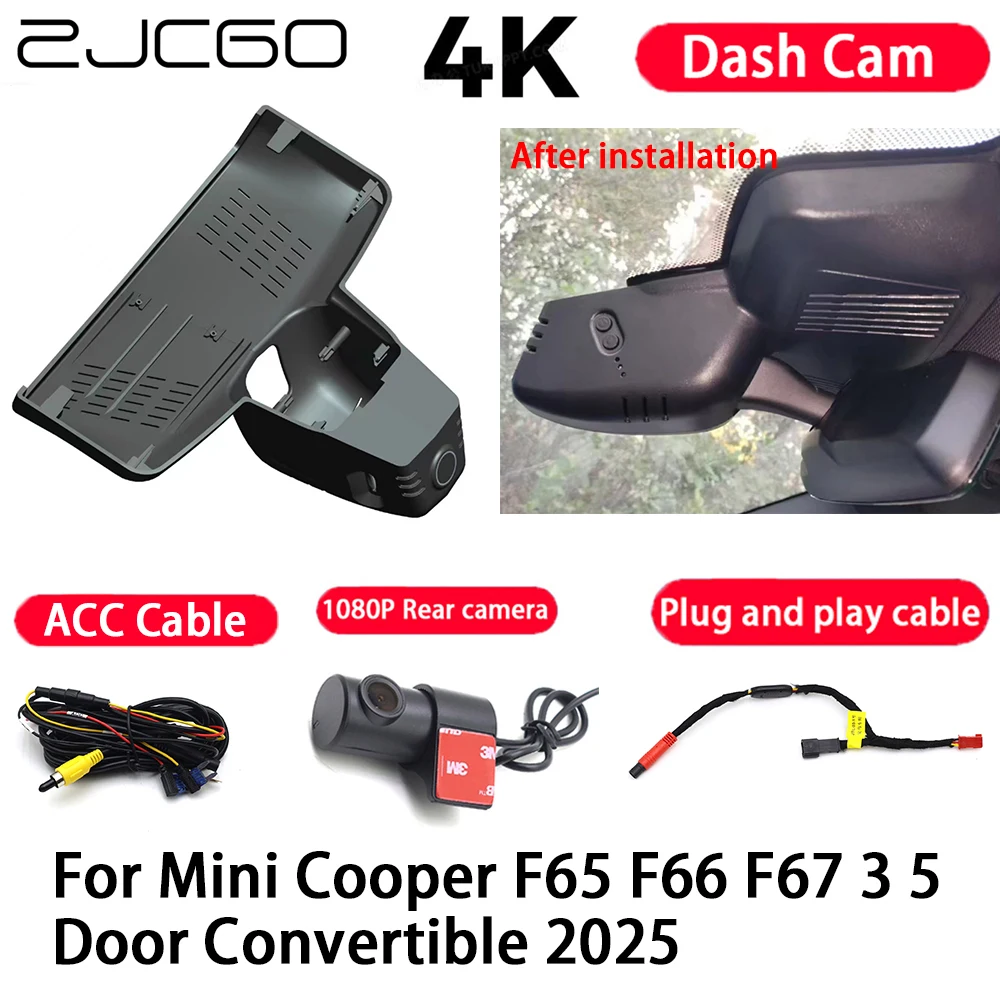 

Car Camera 4K Plug and Play Dash Cam Video Recorder Night Vision for Mini Cooper F65 F66 F67 3 5 Door Convertible 2025