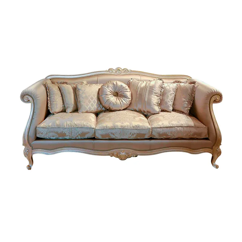 

Italian neoclassical villa bedroom French birch sofa large apartment European fabric combination sofa