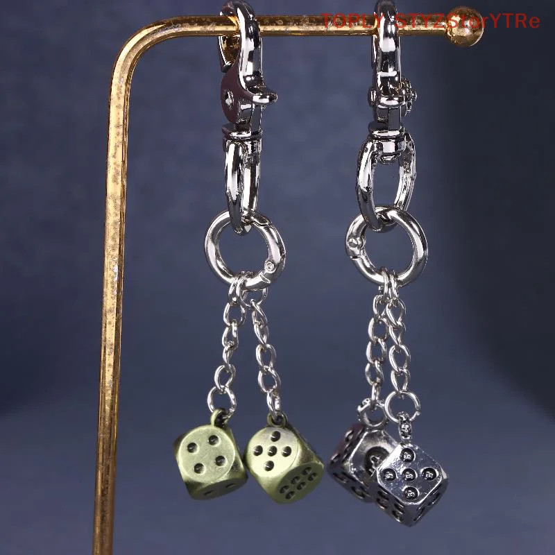 1PC Vintage Metal Dice Key chain Handbag Bag Pendant For Cars Wear Matching Accessories Purse Charm Pedant keychain