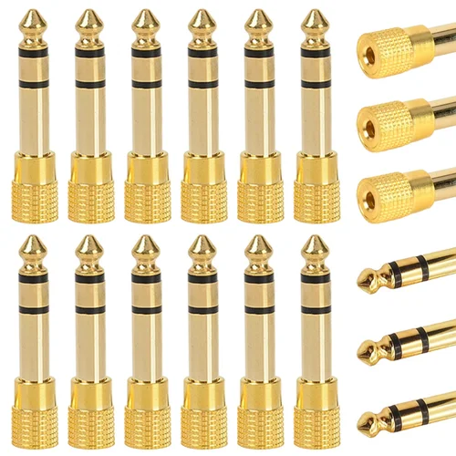 4/8/16 Uds 6,35mm macho a 3,5mm conector de altavoz hembra conector de Audio 3,5mm Jack Aux altavoz guitarra Jack 6,35mm