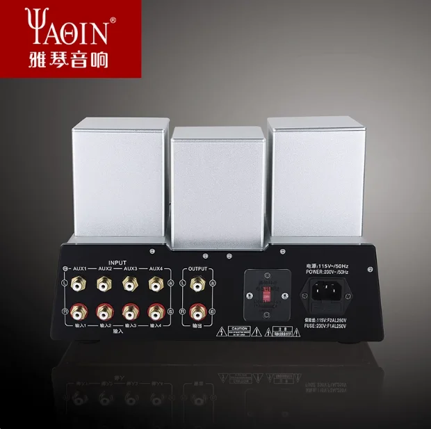 YAQIN B-2T Vacuum Tube Preamp Pre-amplifier Preamplifier 5AR4*1 EL84*1 12AX7*2 12AU7*2 With remote control AC110~230V