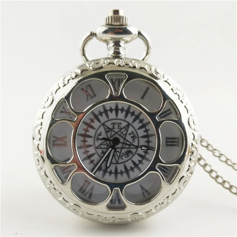 New Halloween Small Mode Exquisite Quartz Pocket Watch Round Case Pendant Necklace Chain Exquisite Clock For Men Gifts