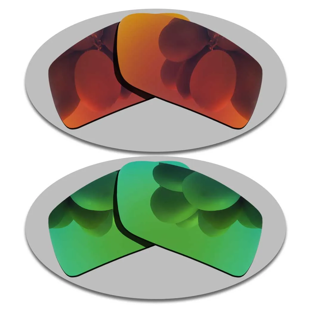 

Fire Red&Green Lenses Replacement For-Oakley Gascan Polarized Sunglasses