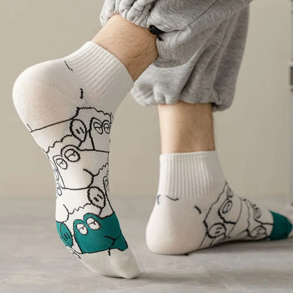 

5Pairs Comfortable Cotton Men's Mid-calf Socks Non-slip Simple Men Tube Socks Breathable Hosiery Sports Ankle Sock Female