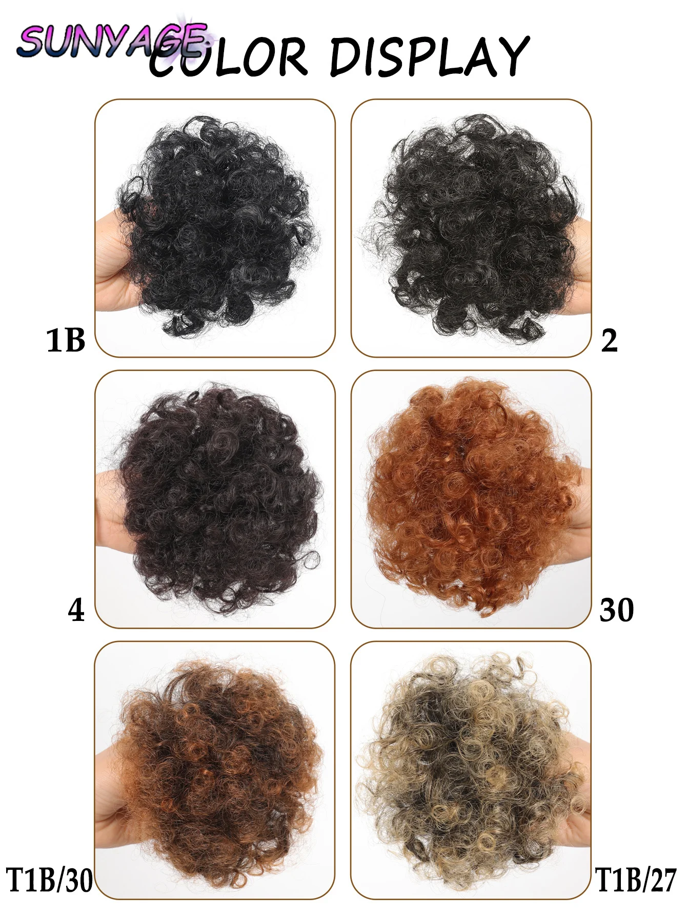 الاصطناعية كبيرة الأفرو نفخة كبيرة انتزاع كليب ذيل حصان غريب مجعد كعكة براعم الشعر قطعة كليب في ملحقات أوبدو للنساء السود