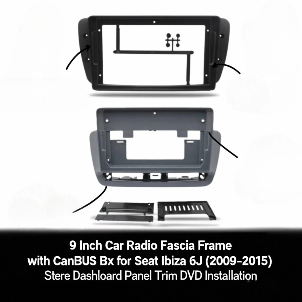 

9-дюймовая рамка для автомобильного радиоприемника с коробкой CanBus для Seat Ibiza 6J (2009-2015) стереосистема на панели приборной панели, установка DVD