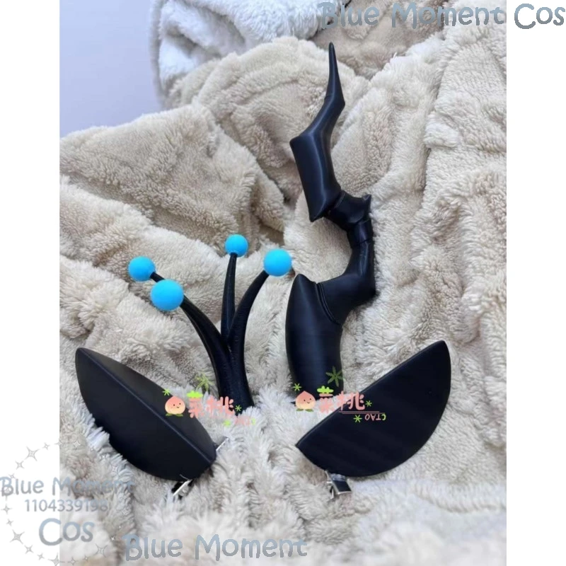 Queen Chrysalis Anime Pony Cosplay Prop 3D Black Horn Ears Headwear Crown Carnival Party Roleplay Girl Women Cute Cos Customized image 3