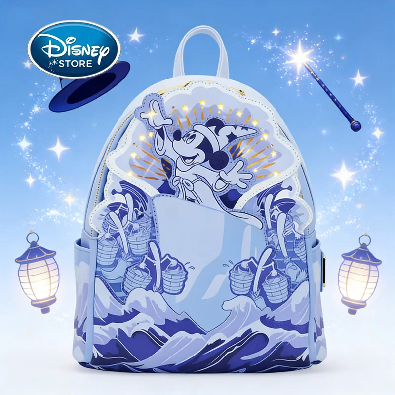 

Рюкзак Disney Fantasia Mickey The Magician — светодиодная светящаяся функция (внутренний переключатель, активирует золотую звезду вокруг Микки)