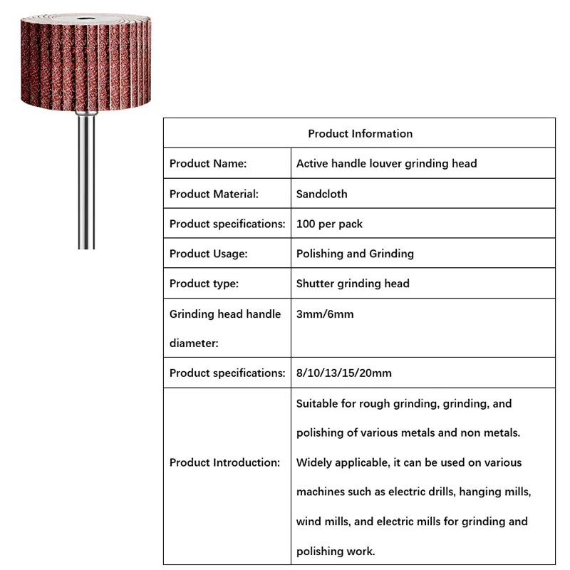 Active handle louver wheel grinding head 3mm sanding cloth wheel electric polishing machine polishing accessories