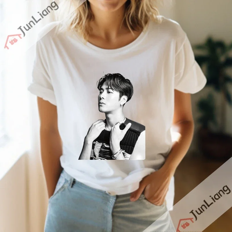 

Pop Singer Fans Souvenirs Zevity Jackson Wang Korean Fashion Woman Blouse 2025 Birthday Gift Female Clothing Y2k Cotton Tee