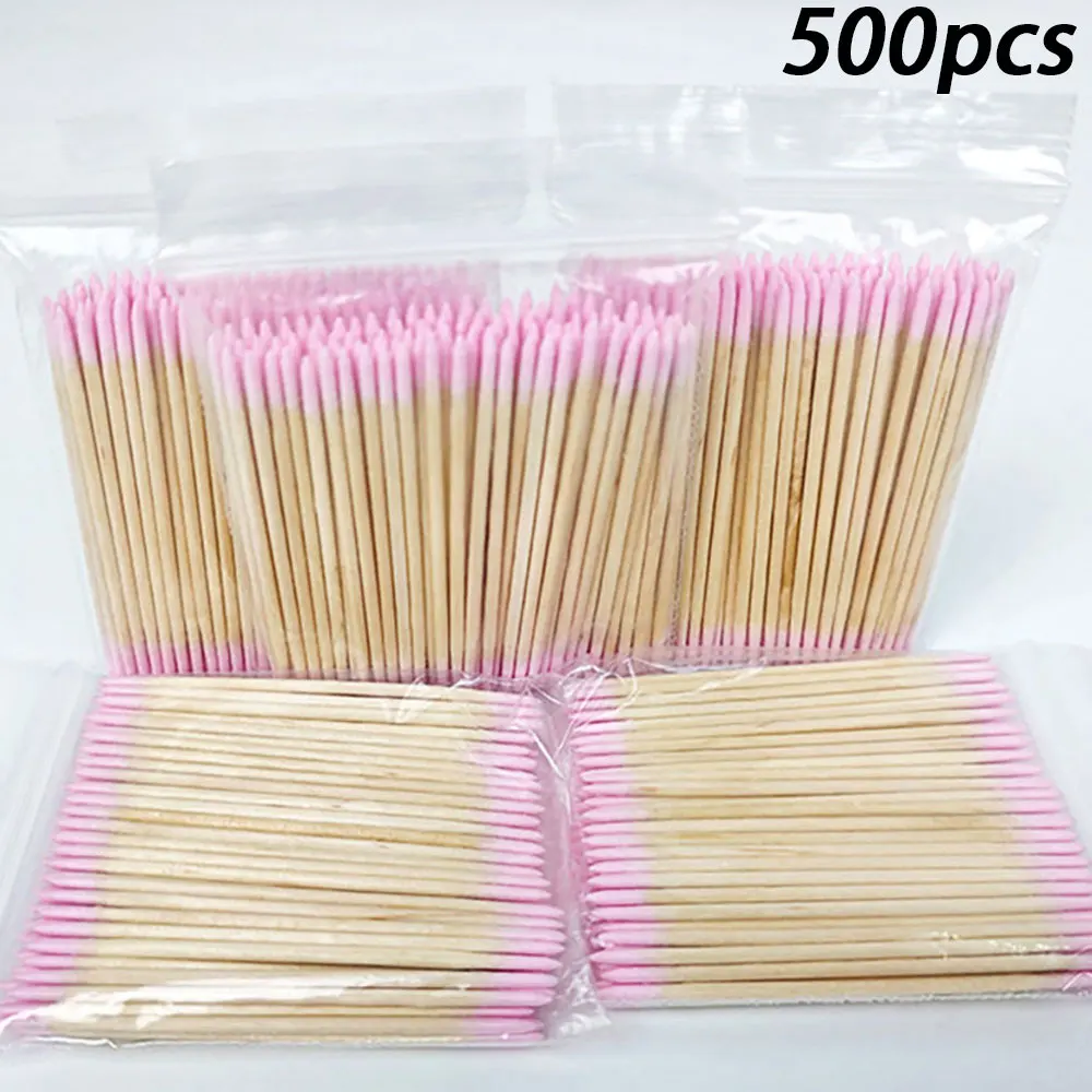 Nagel Oranje Houten Stokjes 100/500 Stuks Dubbele Kop Cuticle Pusher Remover Pedicure Manicure Sticks Tool 11.5cm Strass Picking